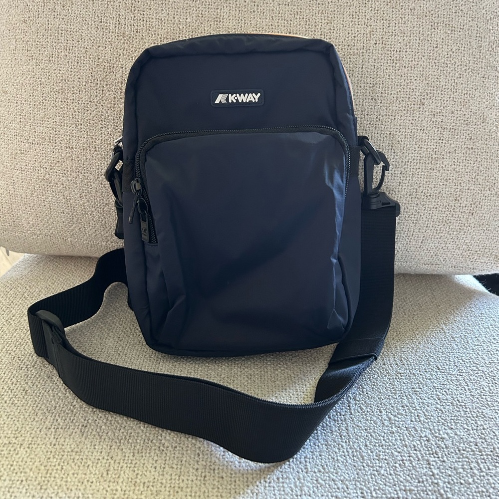 K-Way Erloy Shoulder Bag Crossbody Bag Blue Depth Waterproof New Without Tags